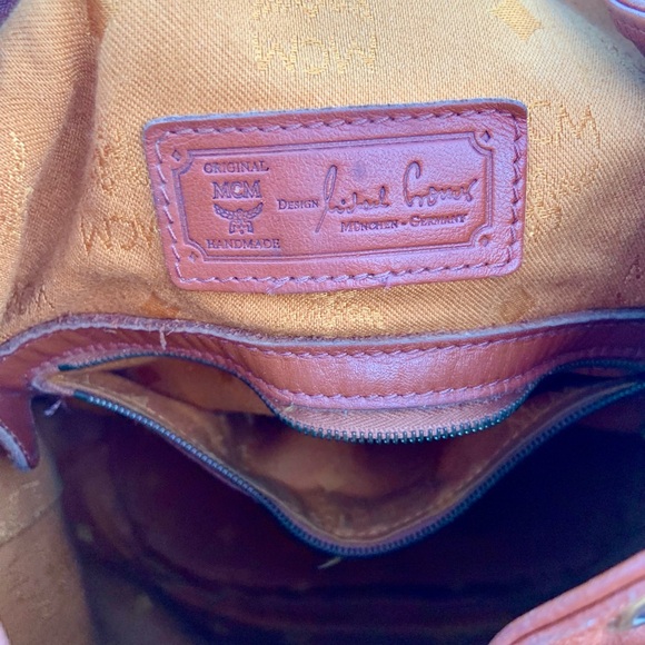 VGUC Authentic MCM Visetos Drawstring Bucket Shoulder Bag - Picture 13 of 15